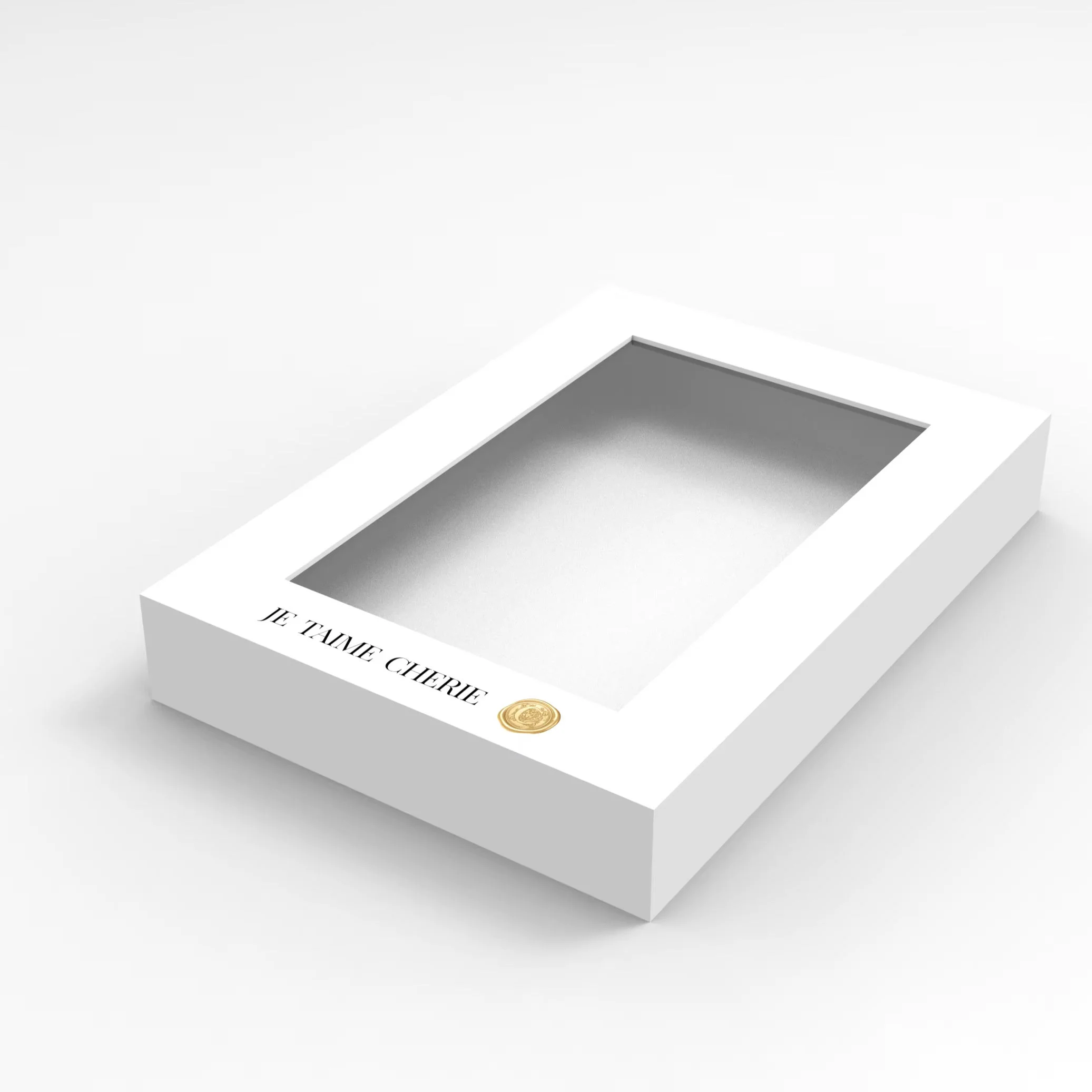 Window Two-Piece Box - grey chipboard gift box